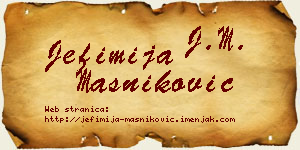 Jefimija Masniković vizit kartica